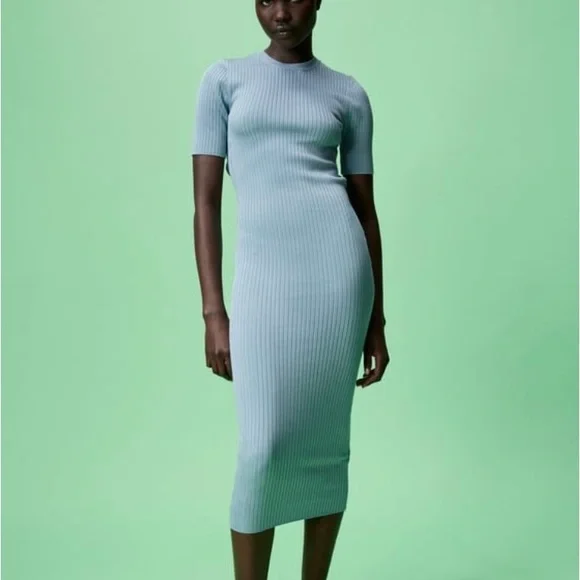 ZARA Back Vent Knit Dress - Picture 3 of 5